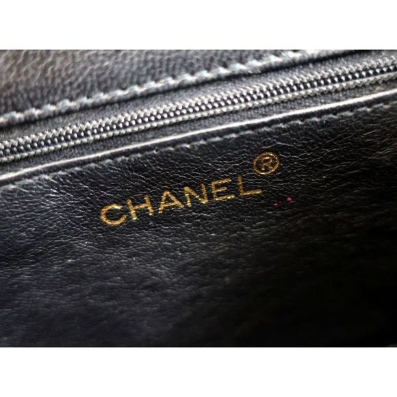 Chanel Piping Chain Shoulder Leather Navy Shoulder Bag - Picture 6 of 6